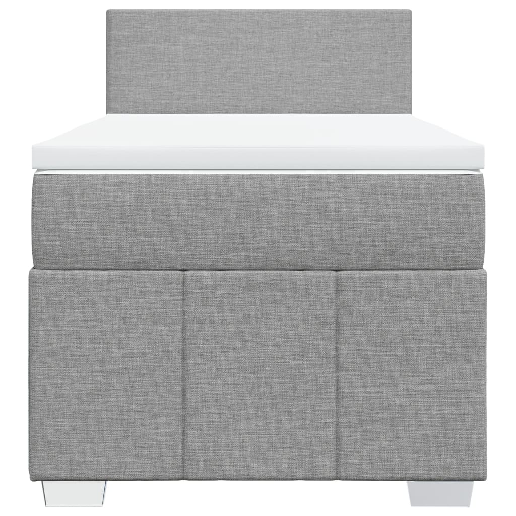 Boxspring met matras stof lichtgrijs 90x200 cm is nu te koop bij PeponiXL, paradijselijk wonen!