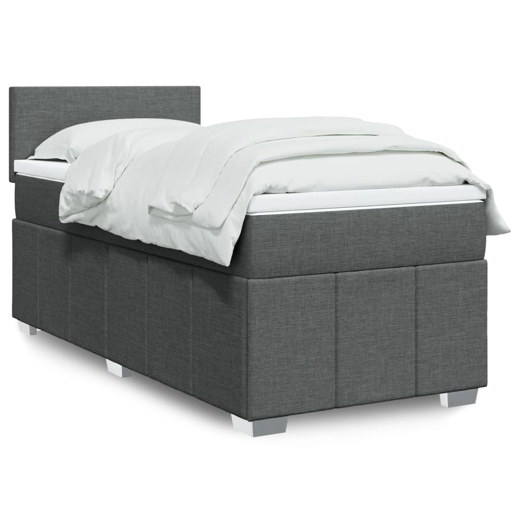 Boxspring met matras stof donkergrijs 90x200 cm is nu te koop bij PeponiXL, paradijselijk wonen!