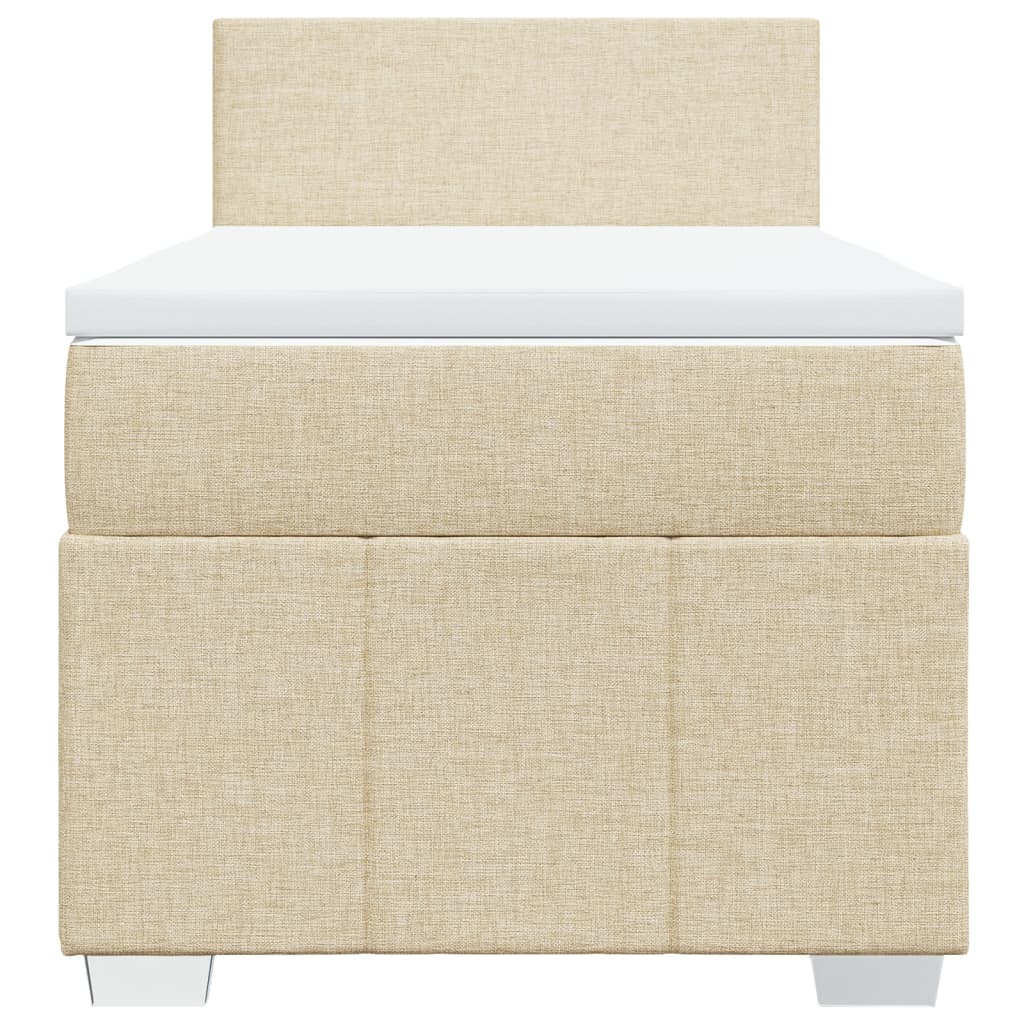 Boxspring met matras stof crèmekleurig 90x200 cm is nu te koop bij PeponiXL, paradijselijk wonen!