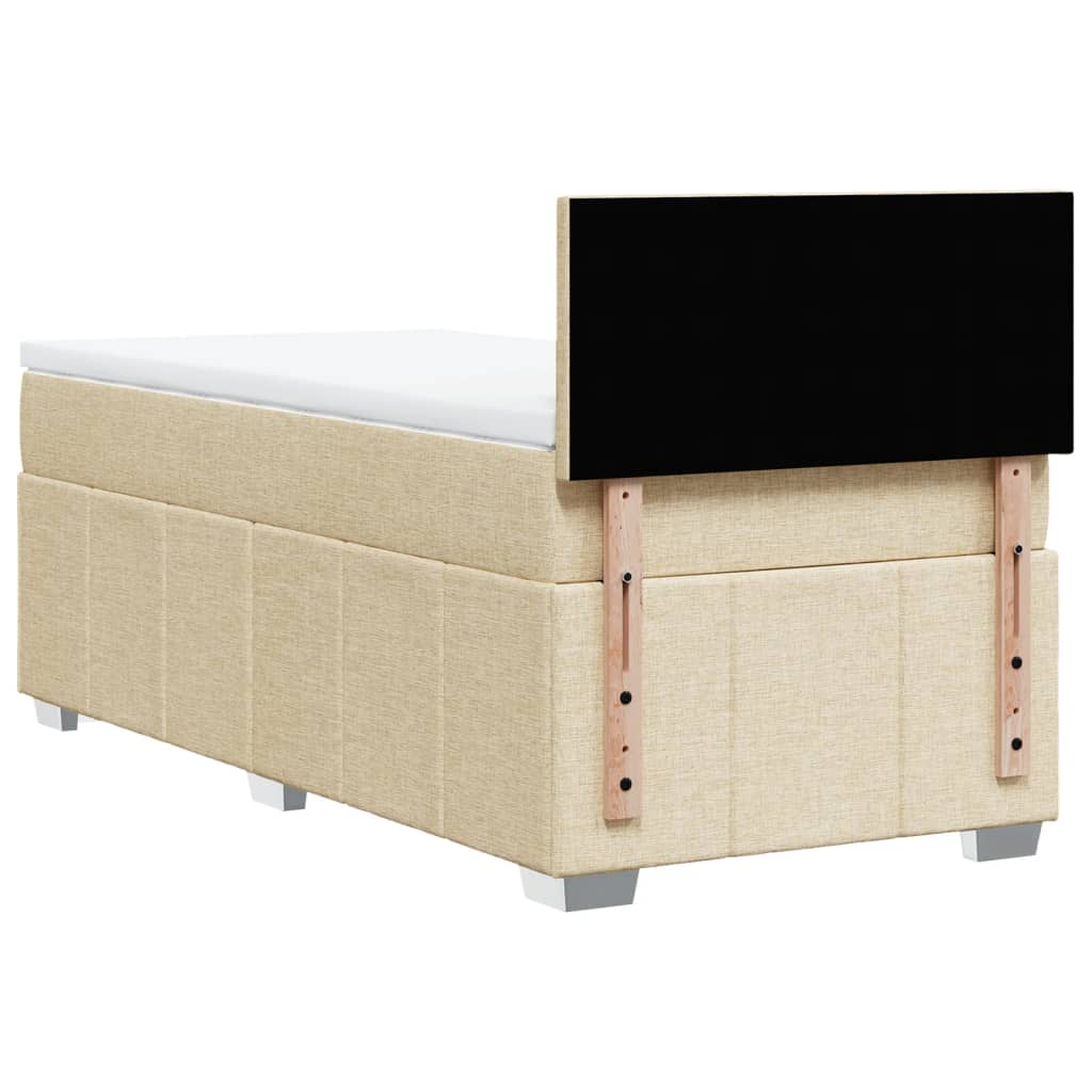 Boxspring met matras stof crèmekleurig 90x200 cm is nu te koop bij PeponiXL, paradijselijk wonen!