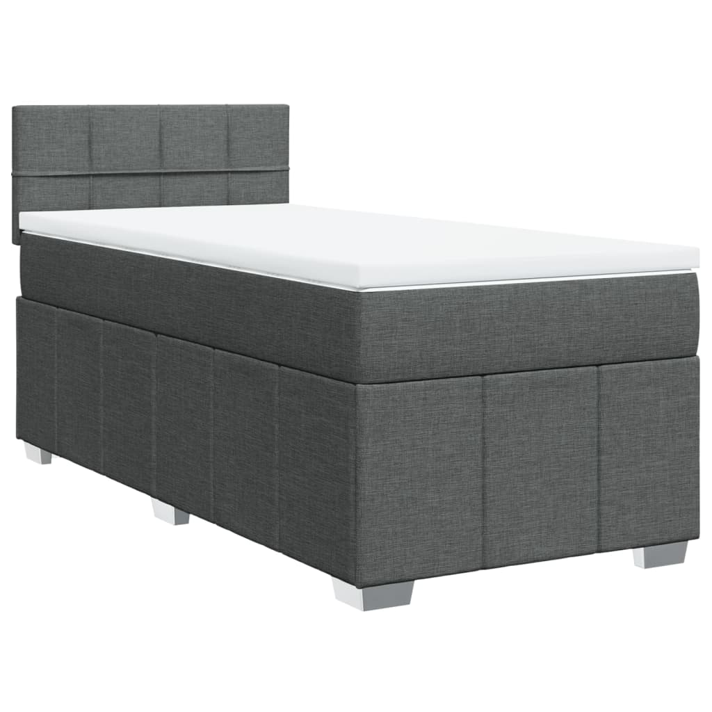 Boxspring met matras stof donkergrijs 90x200 cm is nu te koop bij PeponiXL, paradijselijk wonen!