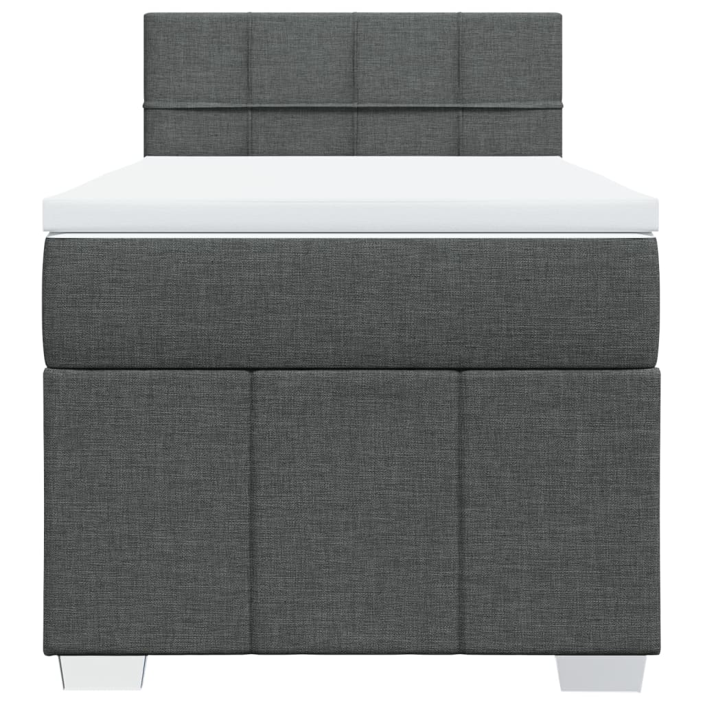 Boxspring met matras stof donkergrijs 90x200 cm is nu te koop bij PeponiXL, paradijselijk wonen!