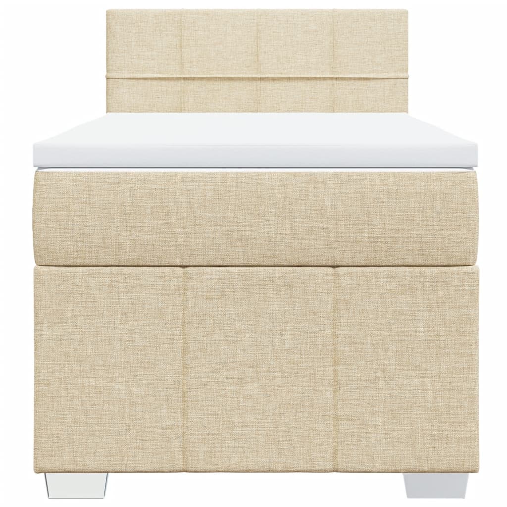 Boxspring met matras stof crèmekleurig 90x200 cm is nu te koop bij PeponiXL, paradijselijk wonen!