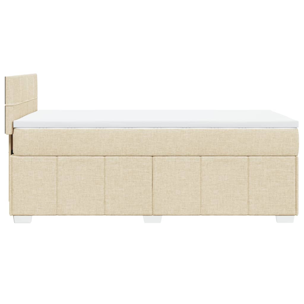 Boxspring met matras stof crèmekleurig 90x200 cm is nu te koop bij PeponiXL, paradijselijk wonen!
