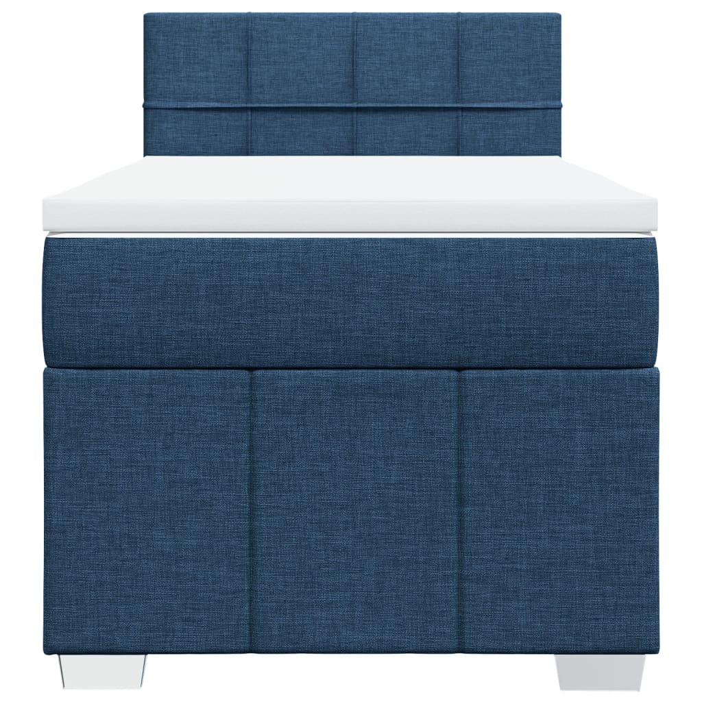 Boxspring met matras stof blauw 90x200 cm is nu te koop bij PeponiXL, paradijselijk wonen!