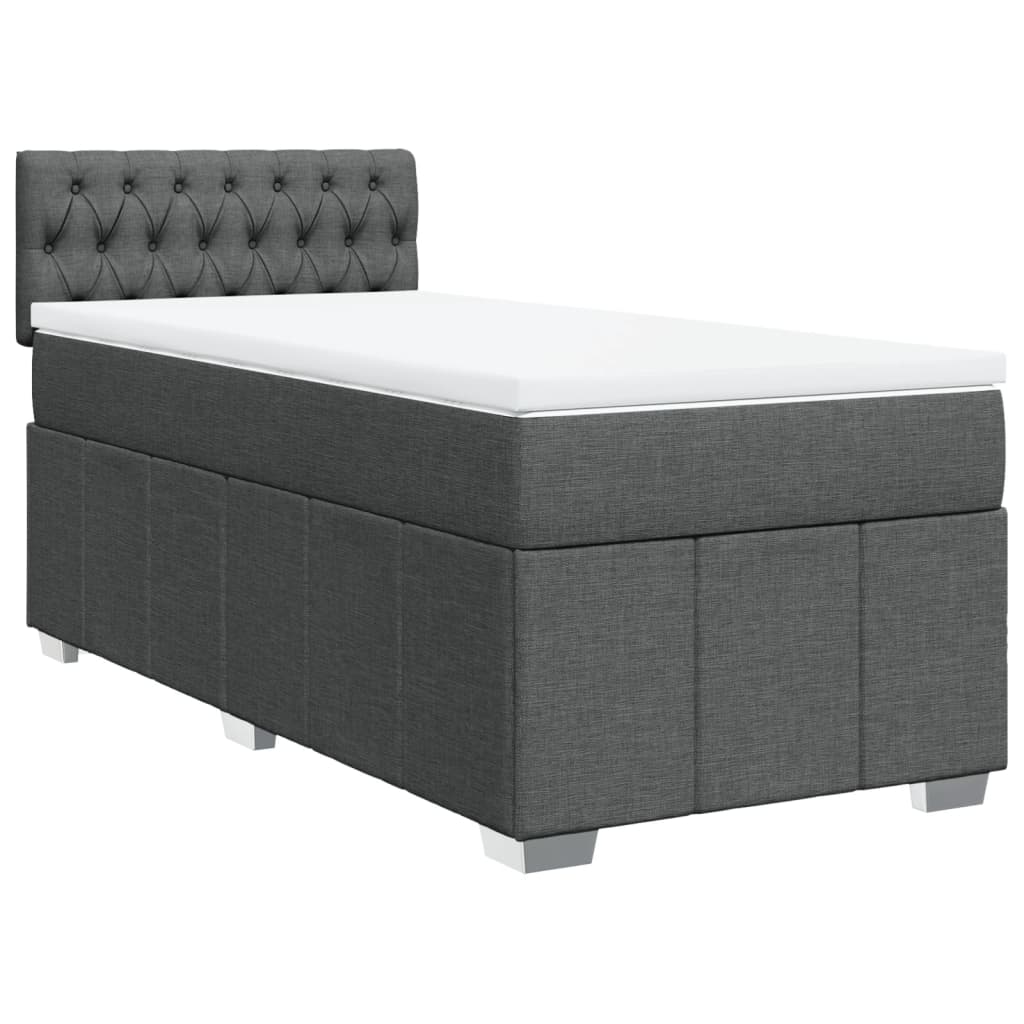 Boxspring met matras stof donkergrijs 90x200 cm is nu te koop bij PeponiXL, paradijselijk wonen!