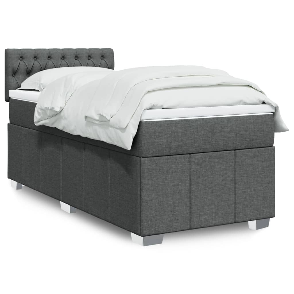 Boxspring met matras stof donkergrijs 90x200 cm is nu te koop bij PeponiXL, paradijselijk wonen!