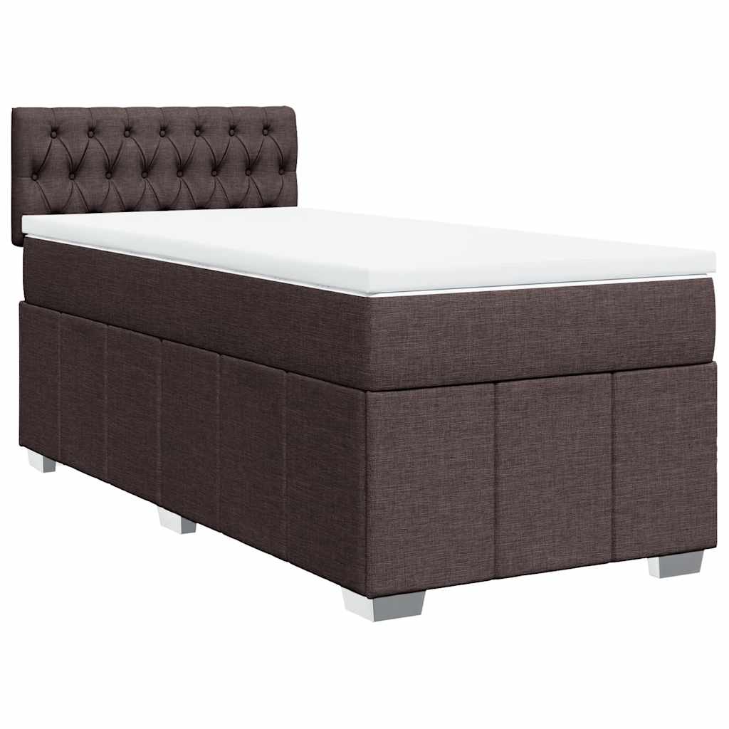 Boxspring met matras stof donkerbruin 90x200 cm is nu te koop bij PeponiXL, paradijselijk wonen!
