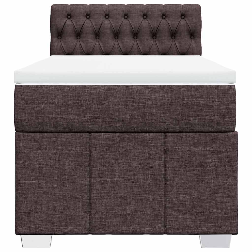 Boxspring met matras stof donkerbruin 90x200 cm is nu te koop bij PeponiXL, paradijselijk wonen!