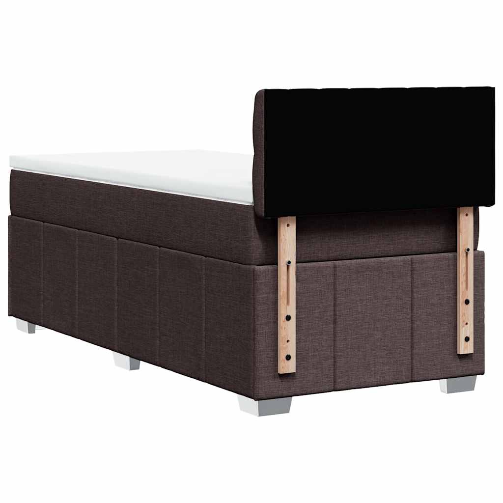 Boxspring met matras stof donkerbruin 90x200 cm is nu te koop bij PeponiXL, paradijselijk wonen!