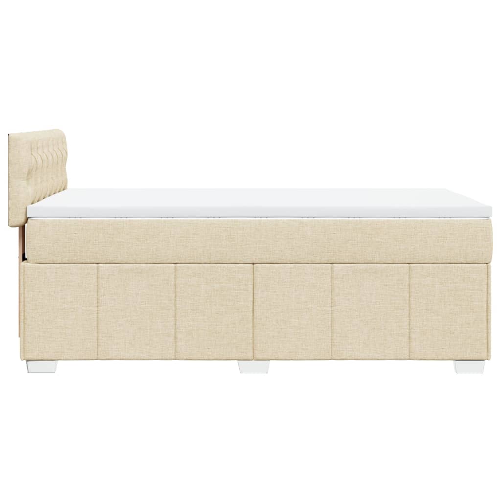 Boxspring met matras stof crèmekleurig 90x200 cm is nu te koop bij PeponiXL, paradijselijk wonen!