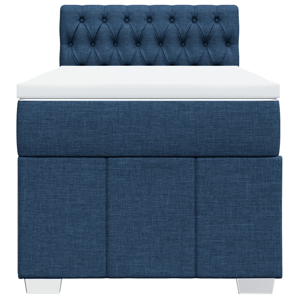 Boxspring met matras stof blauw 90x200 cm is nu te koop bij PeponiXL, paradijselijk wonen!