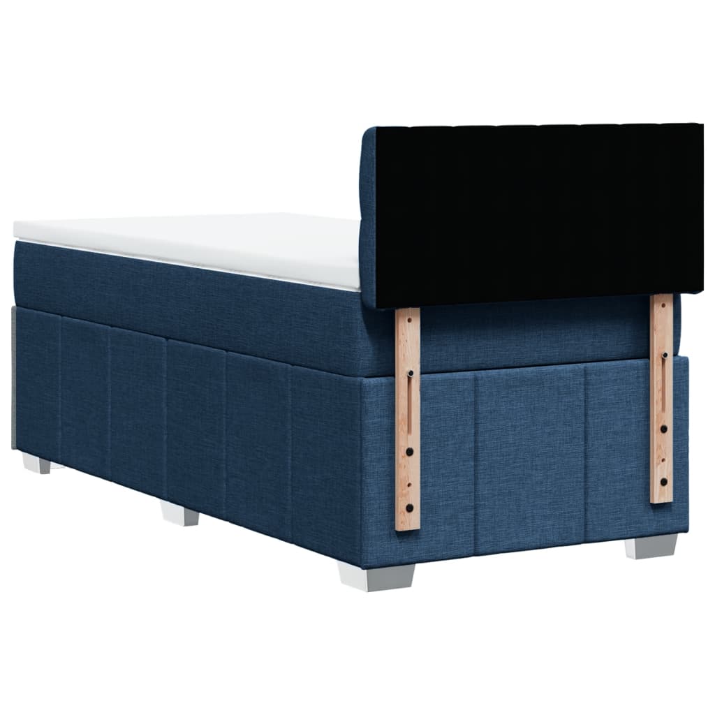 Boxspring met matras stof blauw 90x200 cm is nu te koop bij PeponiXL, paradijselijk wonen!