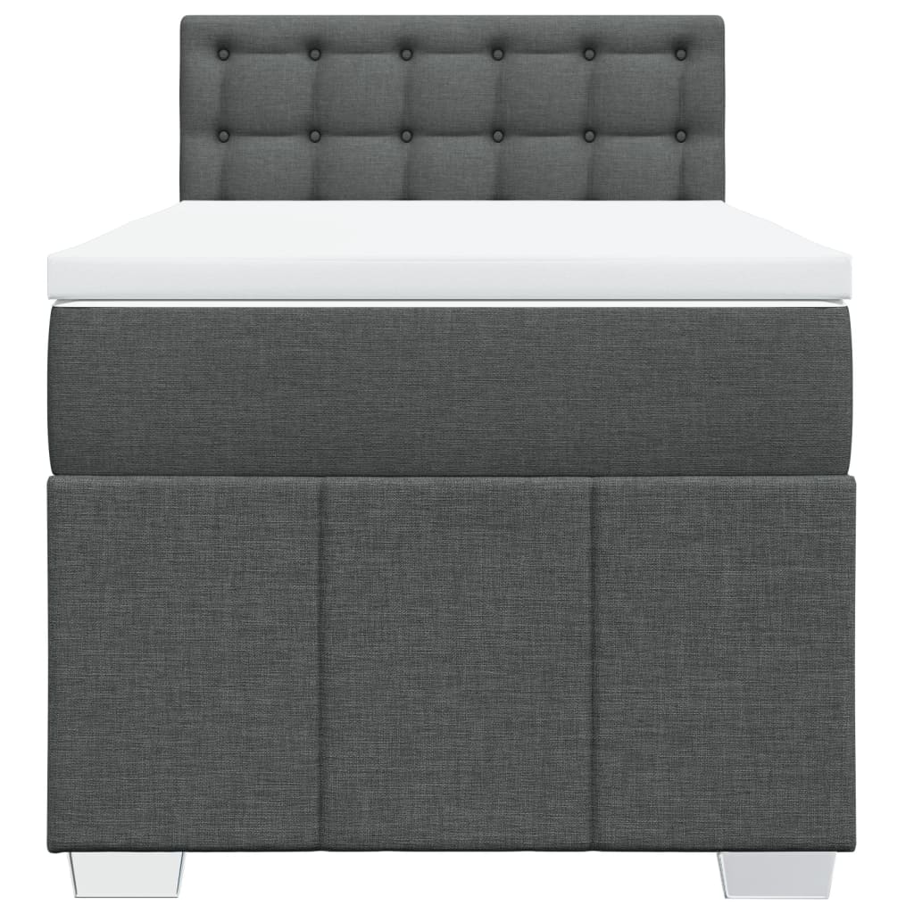 Boxspring met matras stof donkergrijs 90x200 cm is nu te koop bij PeponiXL, paradijselijk wonen!