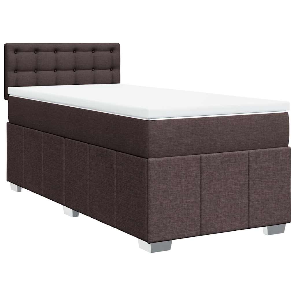 Boxspring met matras stof donkerbruin 90x200 cm is nu te koop bij PeponiXL, paradijselijk wonen!