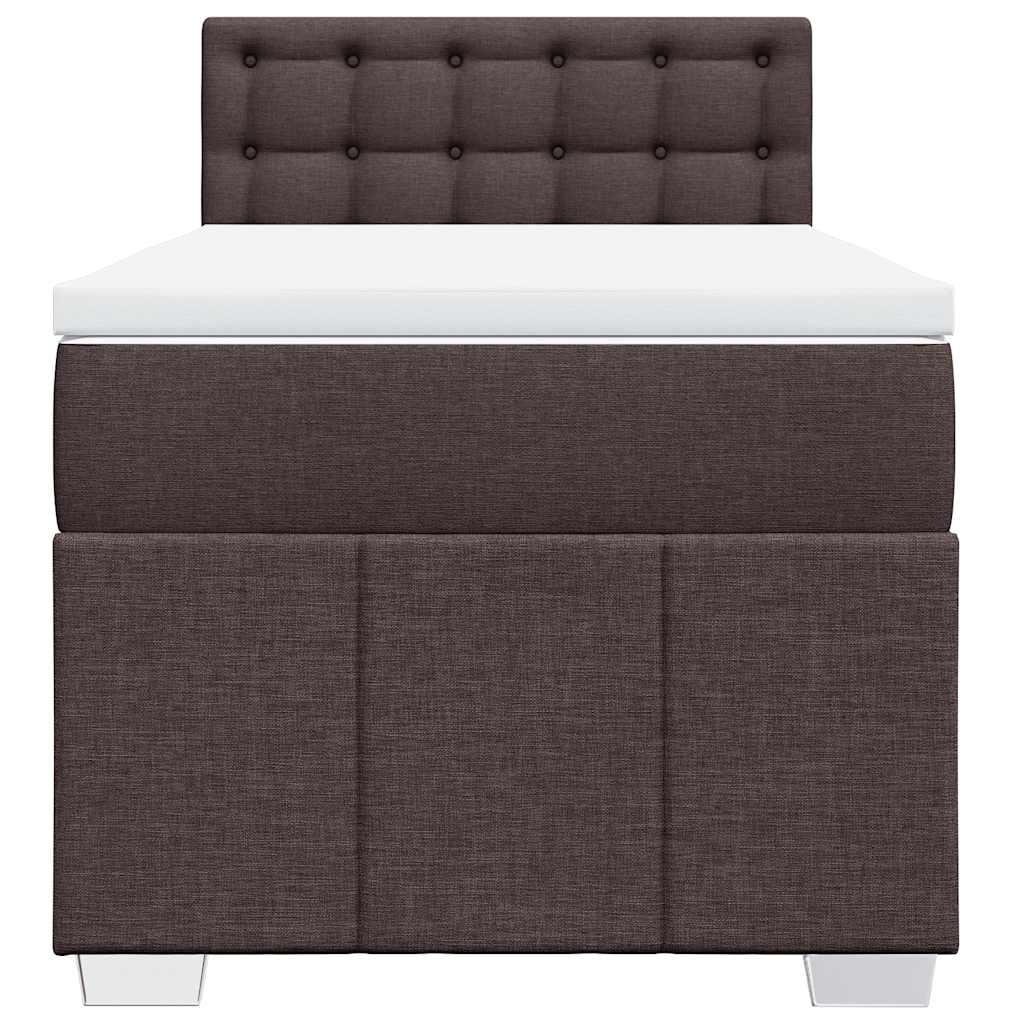 Boxspring met matras stof donkerbruin 90x200 cm is nu te koop bij PeponiXL, paradijselijk wonen!