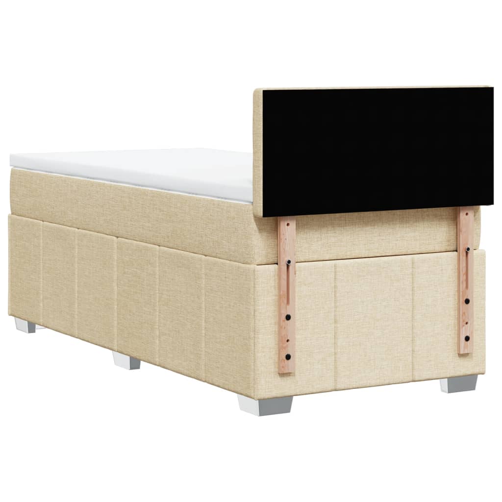 Boxspring met matras stof crèmekleurig 90x200 cm is nu te koop bij PeponiXL, paradijselijk wonen!