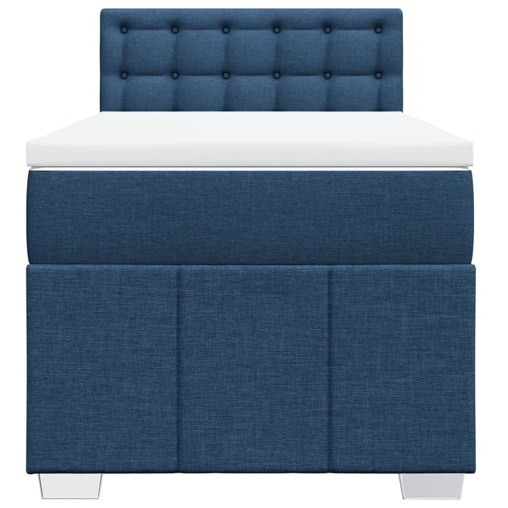 Boxspring met matras stof blauw 90x200 cm is nu te koop bij PeponiXL, paradijselijk wonen!