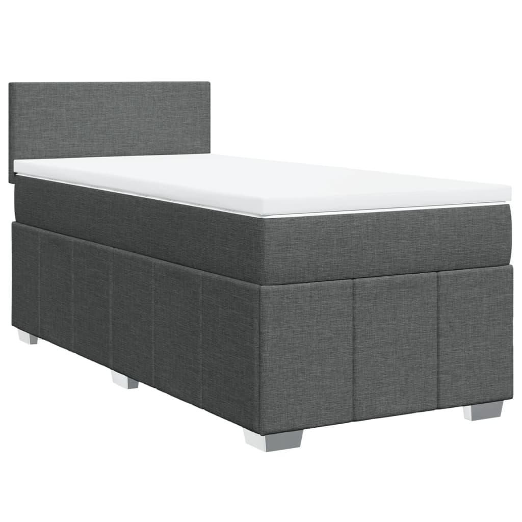 Boxspring met matras stof donkergrijs 100x200 cm is nu te koop bij PeponiXL, paradijselijk wonen!