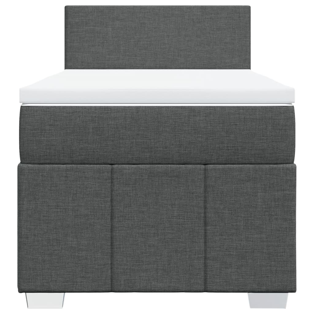 Boxspring met matras stof donkergrijs 100x200 cm is nu te koop bij PeponiXL, paradijselijk wonen!