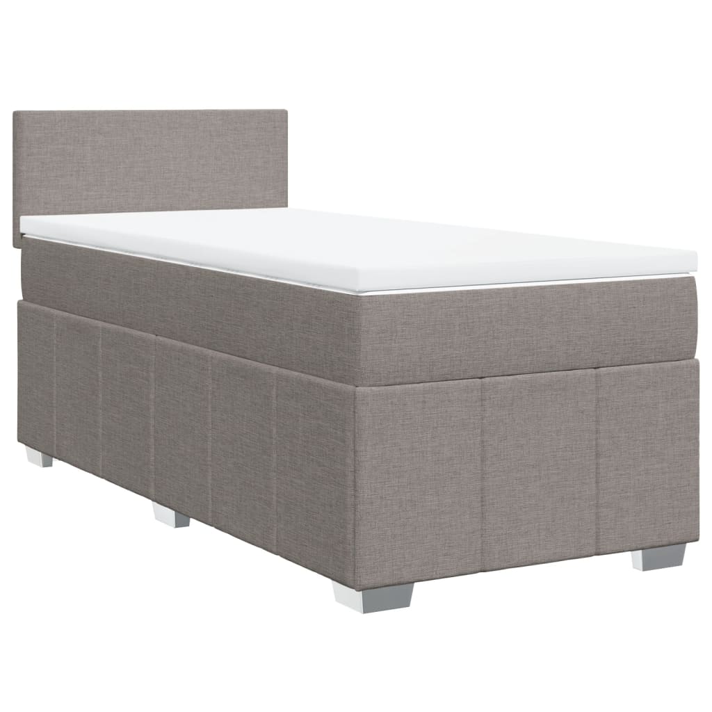 Boxspring met matras stof taupe 100x200 cm is nu te koop bij PeponiXL, paradijselijk wonen!