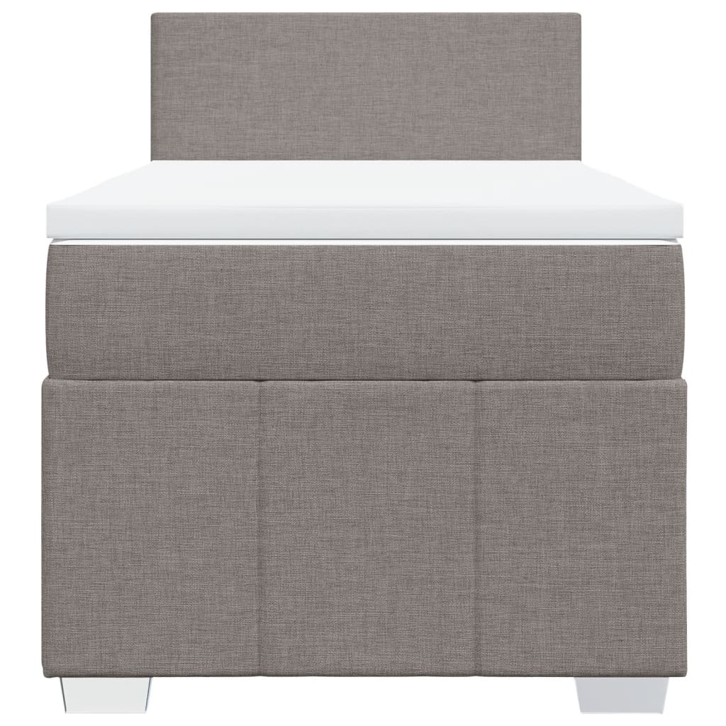 Boxspring met matras stof taupe 100x200 cm is nu te koop bij PeponiXL, paradijselijk wonen!