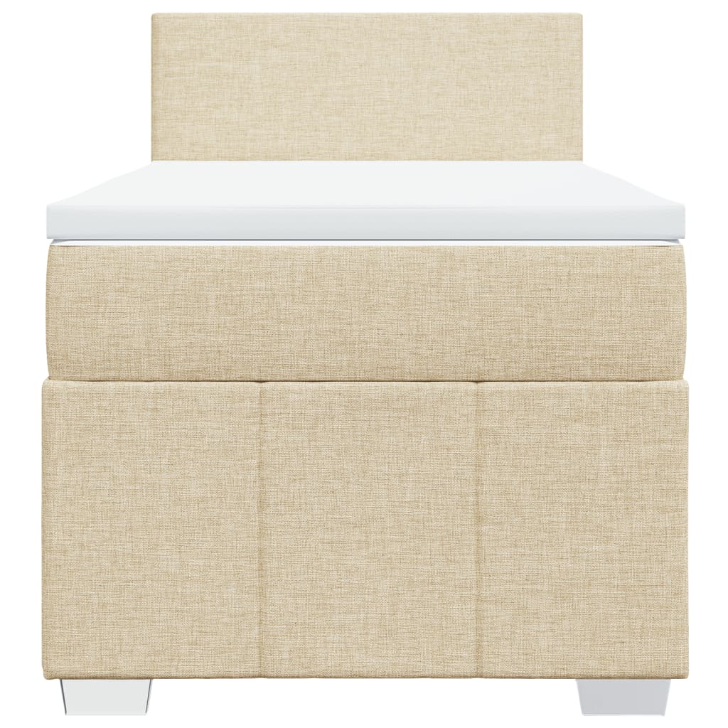 Boxspring met matras stof crèmekleurig 100x200 cm is nu te koop bij PeponiXL, paradijselijk wonen!