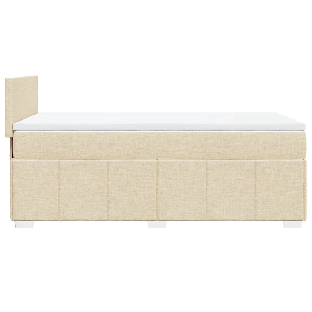 Boxspring met matras stof crèmekleurig 100x200 cm is nu te koop bij PeponiXL, paradijselijk wonen!