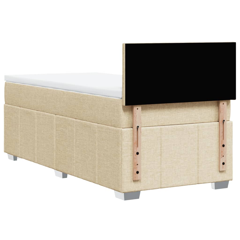 Boxspring met matras stof crèmekleurig 100x200 cm is nu te koop bij PeponiXL, paradijselijk wonen!