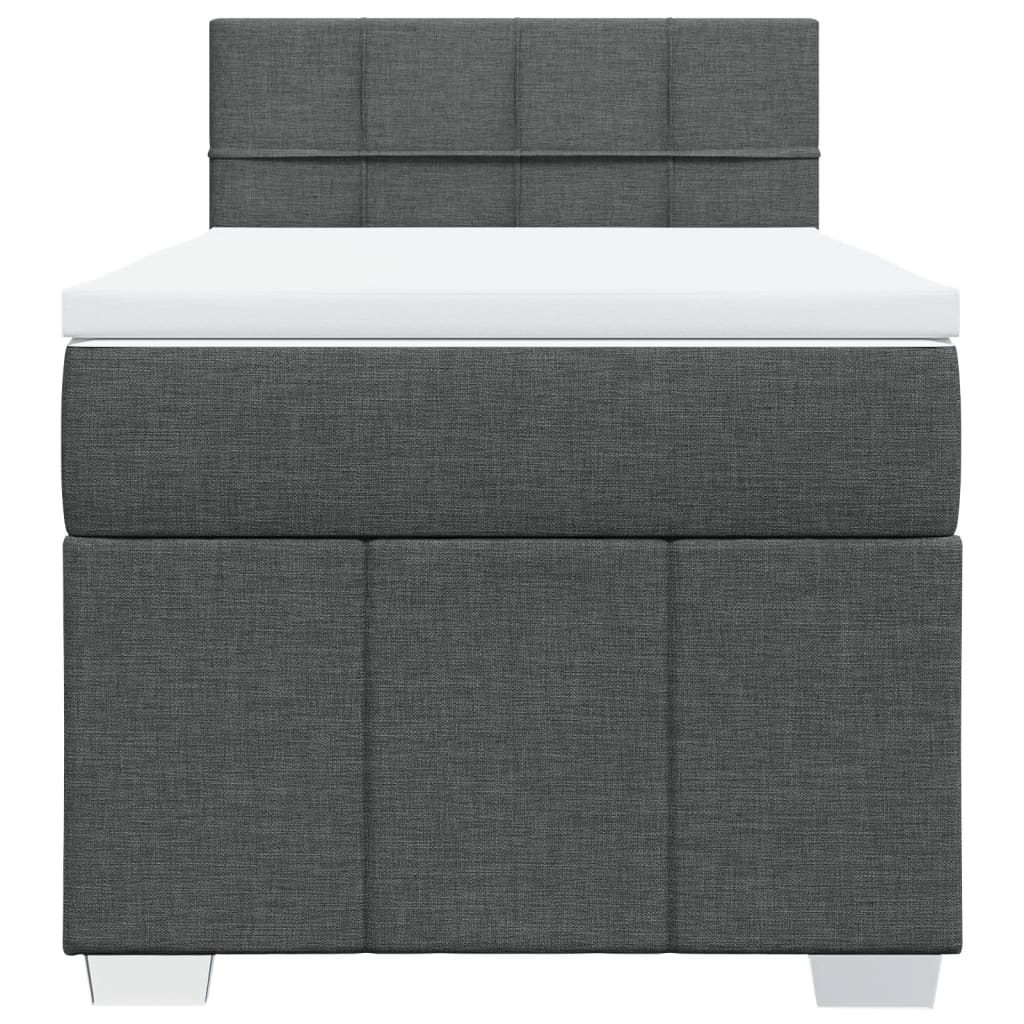 Boxspring met matras stof donkergrijs 100x200 cm is nu te koop bij PeponiXL, paradijselijk wonen!
