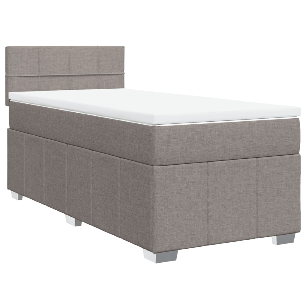 Boxspring met matras stof taupe 100x200 cm is nu te koop bij PeponiXL, paradijselijk wonen!