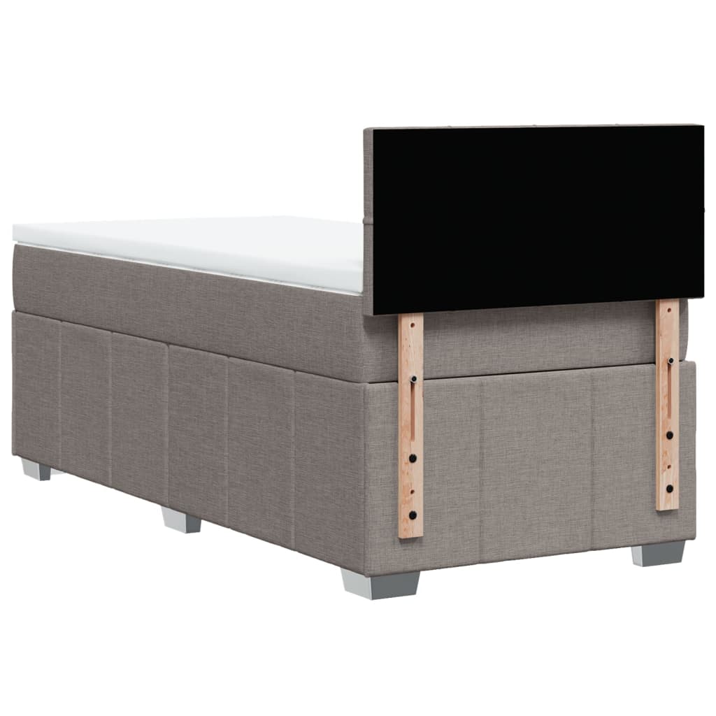 Boxspring met matras stof taupe 100x200 cm is nu te koop bij PeponiXL, paradijselijk wonen!