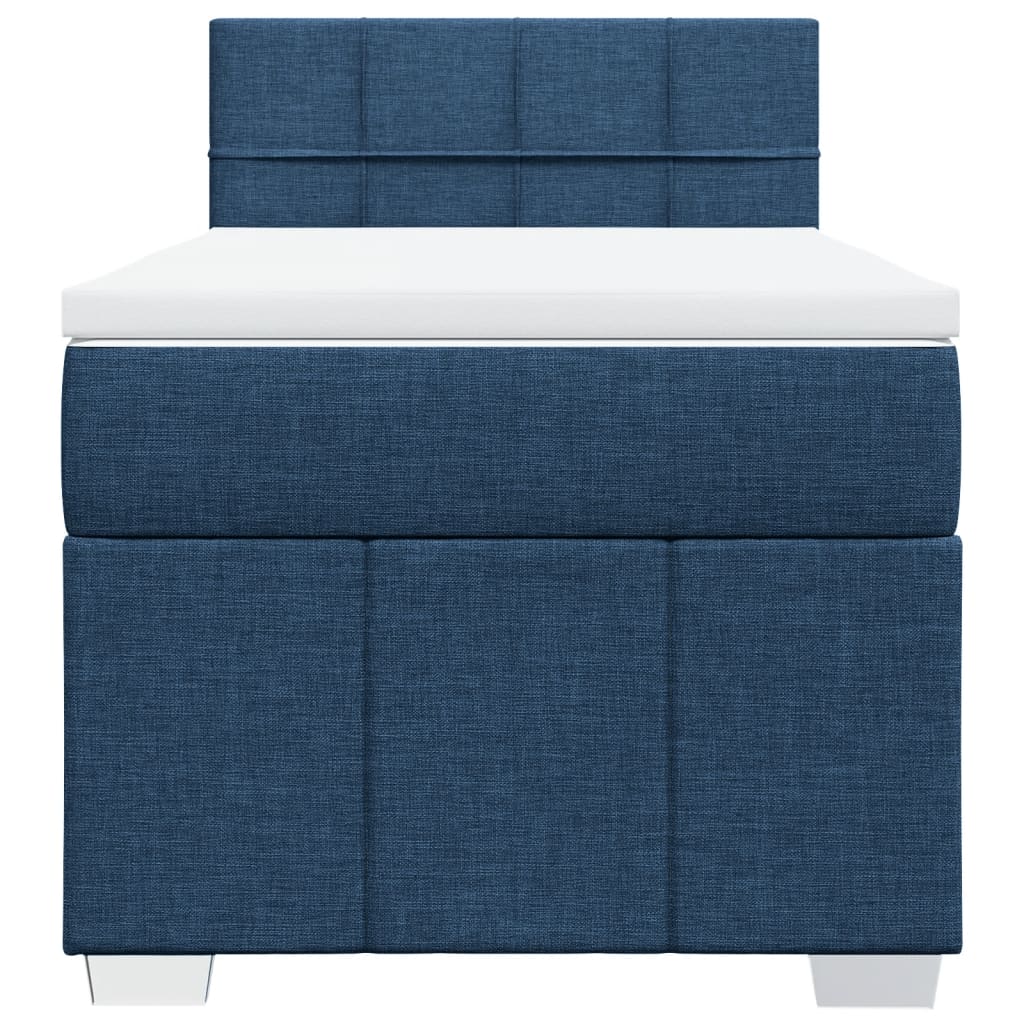 Boxspring met matras stof blauw 100x200 cm is nu te koop bij PeponiXL, paradijselijk wonen!