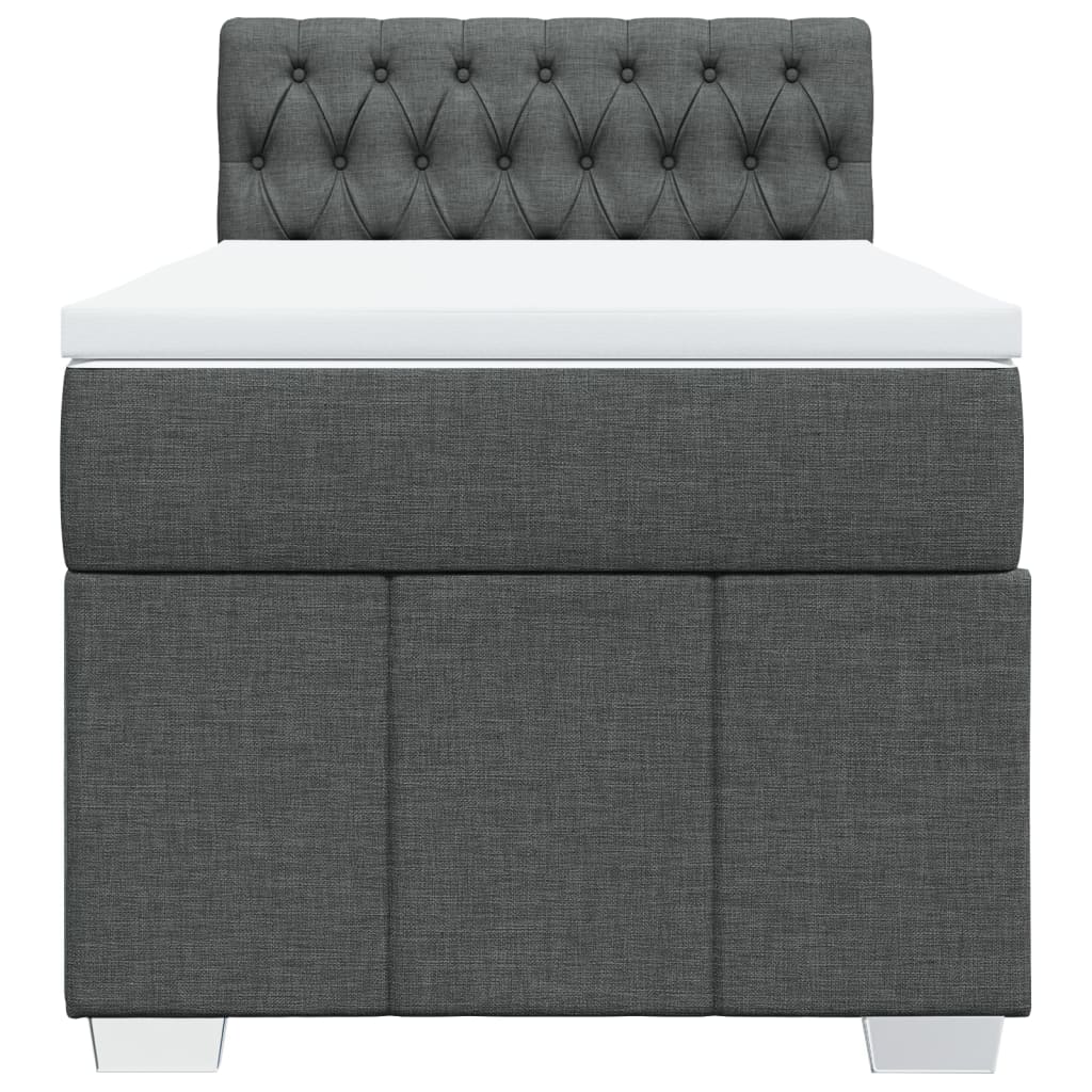Boxspring met matras stof donkergrijs 100x200 cm is nu te koop bij PeponiXL, paradijselijk wonen!