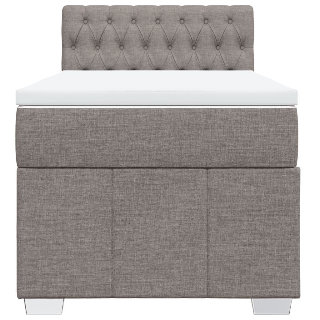 Boxspring met matras stof taupe 100x200 cm is nu te koop bij PeponiXL, paradijselijk wonen!