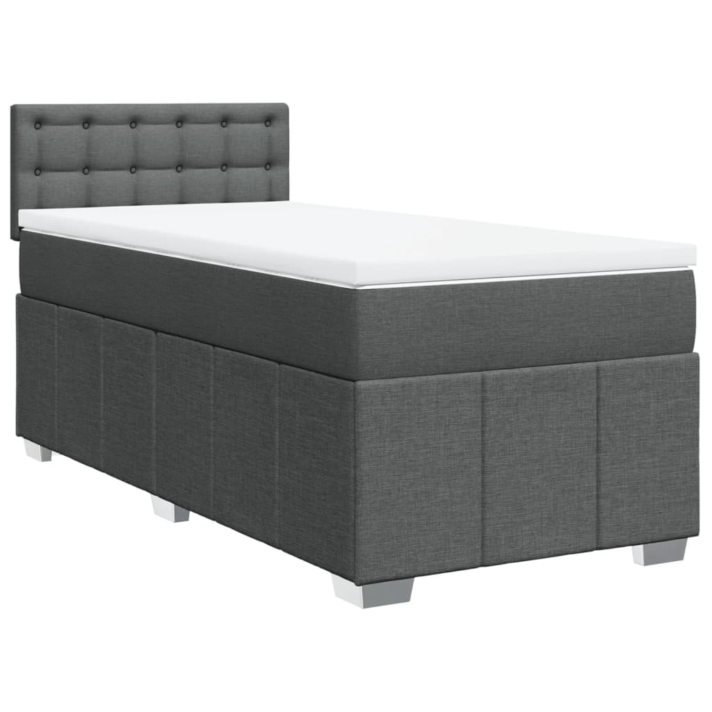 Boxspring met matras stof donkergrijs 100x200 cm is nu te koop bij PeponiXL, paradijselijk wonen!