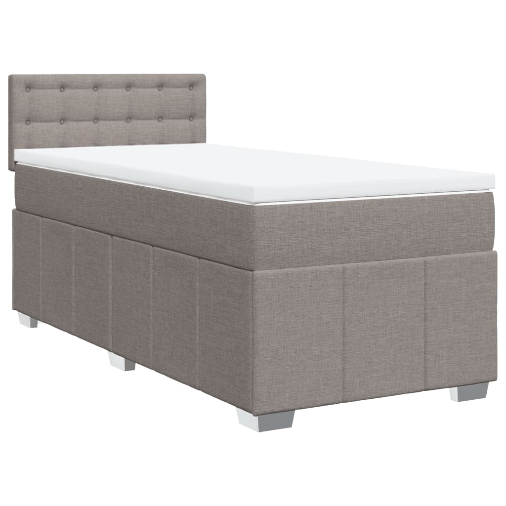 Boxspring met matras stof taupe 100x200 cm is nu te koop bij PeponiXL, paradijselijk wonen!
