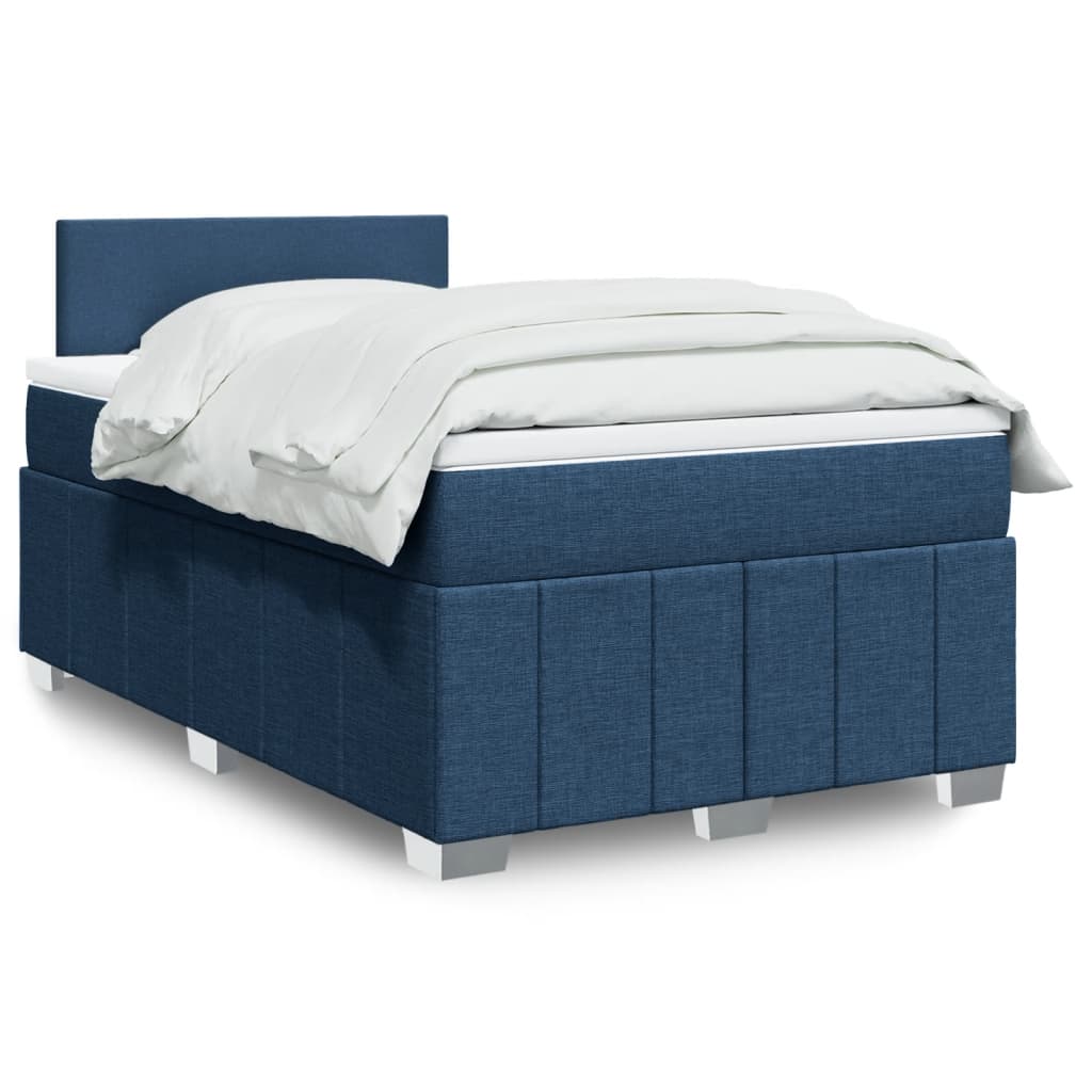 Boxspring met matras stof blauw 120x190 cm is nu te koop bij PeponiXL, paradijselijk wonen!