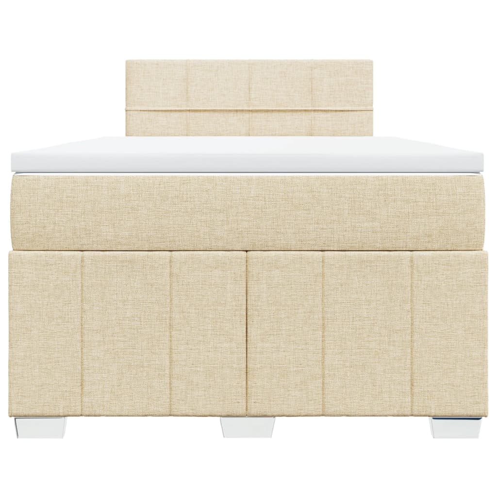 Boxspring met matras stof crèmekleurig 120x190 cm is nu te koop bij PeponiXL, paradijselijk wonen!