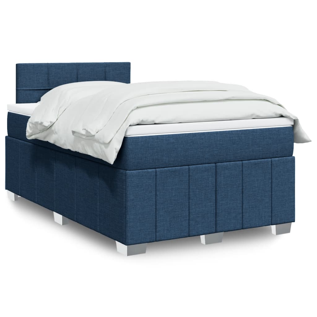 Boxspring met matras stof blauw 120x190 cm is nu te koop bij PeponiXL, paradijselijk wonen!