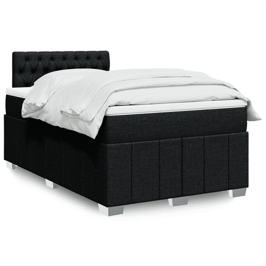 Boxspring met matras stof zwart 120x190 cm is nu te koop bij PeponiXL, paradijselijk wonen!