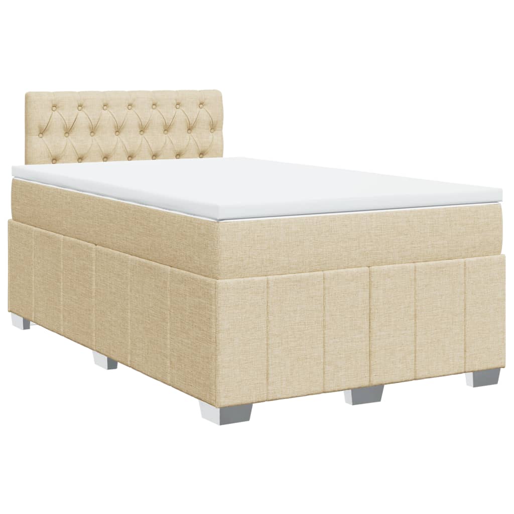 Boxspring met matras stof crèmekleurig 120x190 cm is nu te koop bij PeponiXL, paradijselijk wonen!