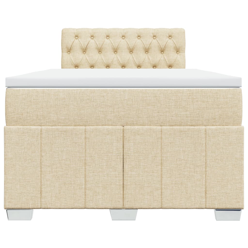 Boxspring met matras stof crèmekleurig 120x190 cm is nu te koop bij PeponiXL, paradijselijk wonen!