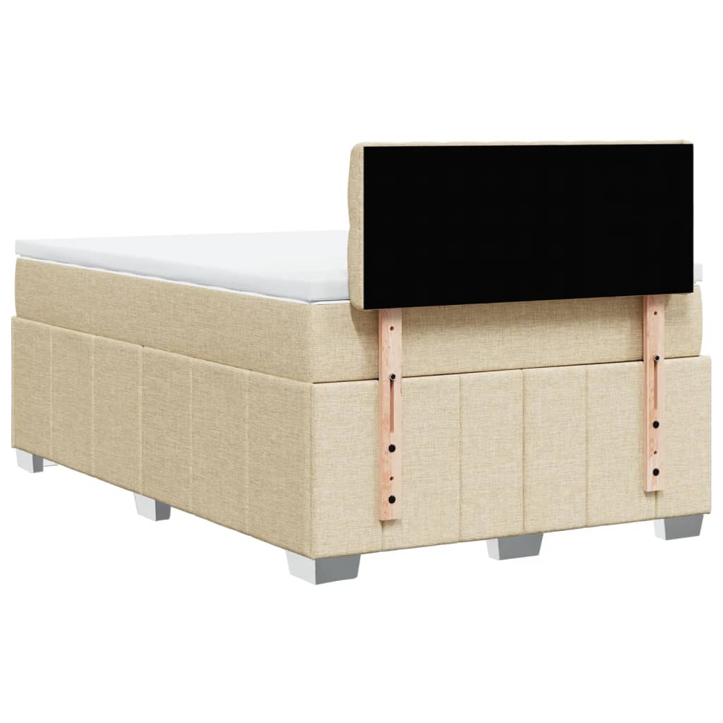 Boxspring met matras stof crèmekleurig 120x190 cm is nu te koop bij PeponiXL, paradijselijk wonen!