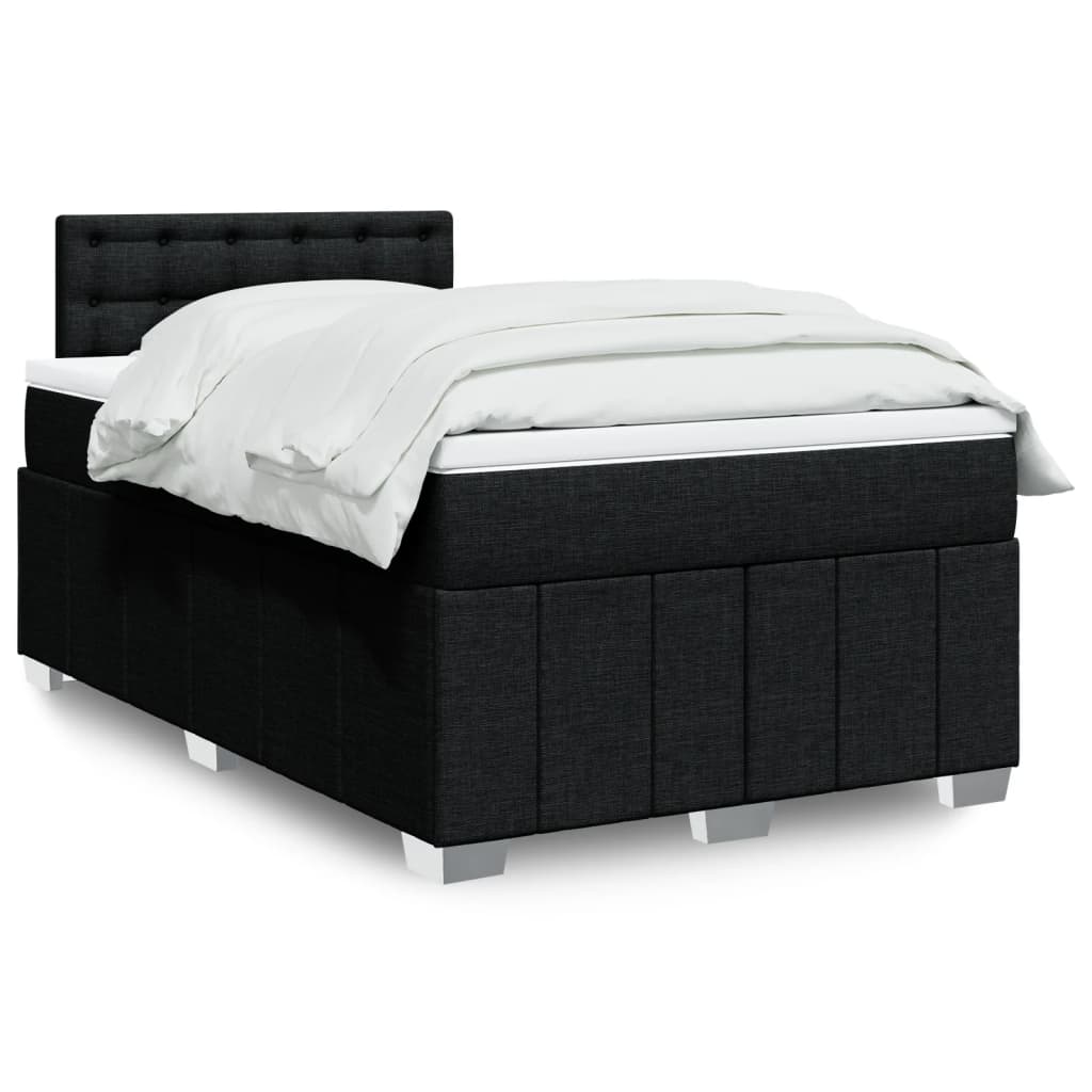 Boxspring met matras stof zwart 120x190 cm is nu te koop bij PeponiXL, paradijselijk wonen!