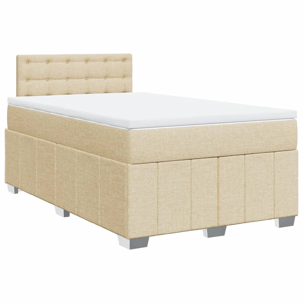 Boxspring met matras stof crèmekleurig 120x190 cm is nu te koop bij PeponiXL, paradijselijk wonen!