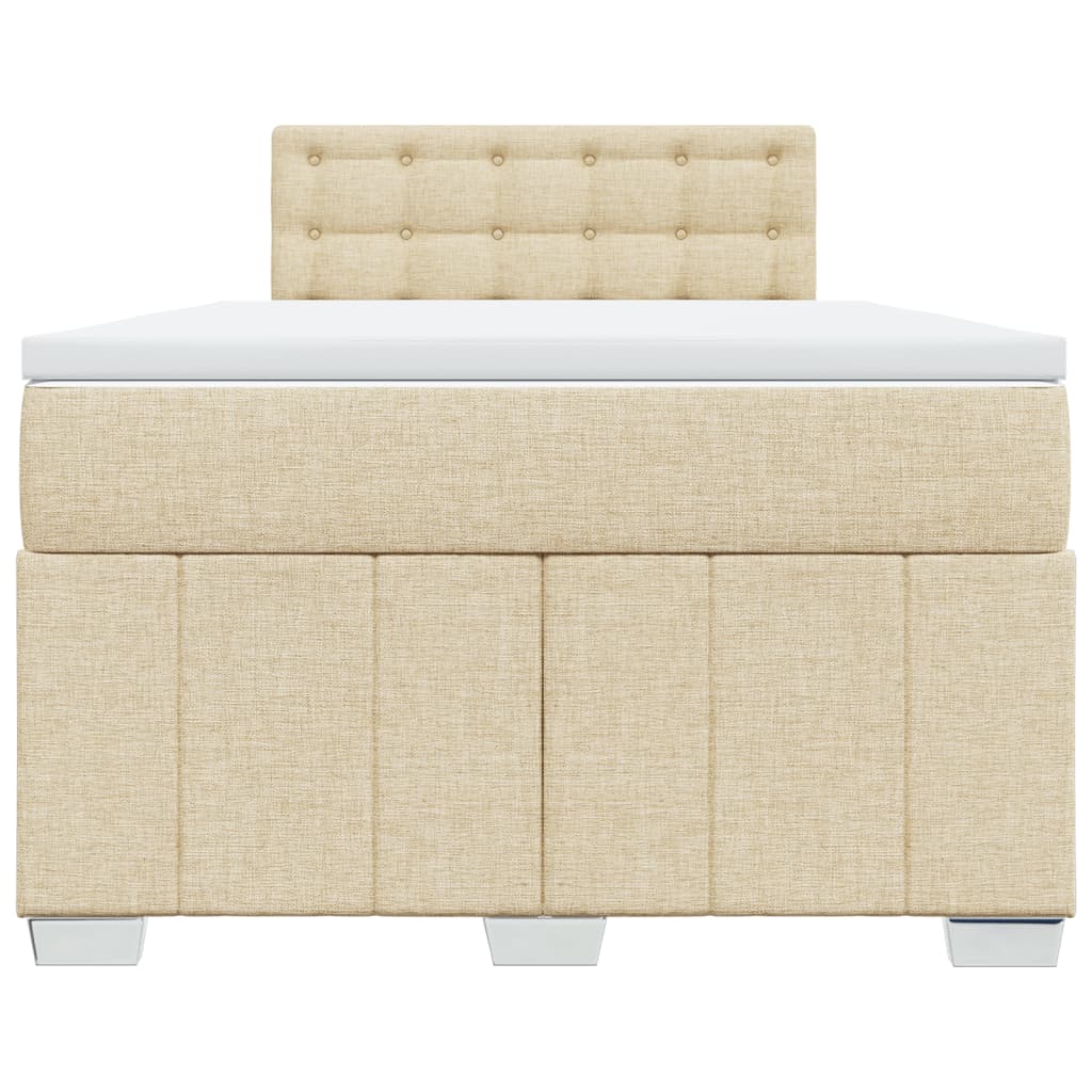 Boxspring met matras stof crèmekleurig 120x190 cm is nu te koop bij PeponiXL, paradijselijk wonen!