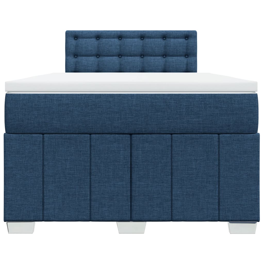 Boxspring met matras stof blauw 120x190 cm is nu te koop bij PeponiXL, paradijselijk wonen!