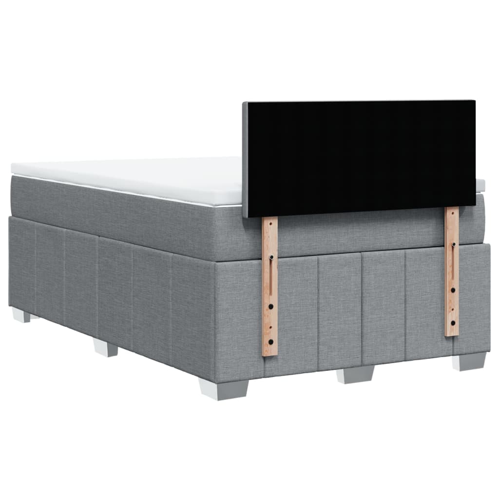 Boxspring met matras stof lichtgrijs 120x200 cm is nu te koop bij PeponiXL, paradijselijk wonen!