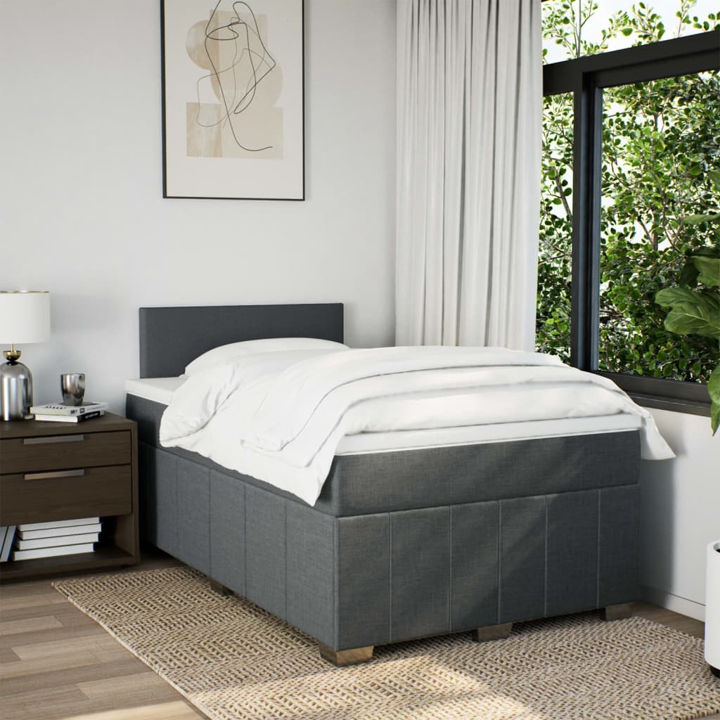 Boxspring met matras stof donkergrijs 120x200 cm is nu te koop bij PeponiXL, paradijselijk wonen!